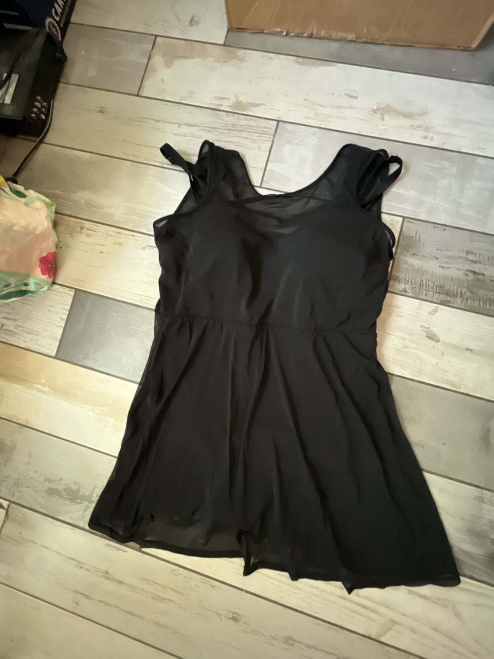 Torrid Black Mesh Overlay Swim Dress Size 2